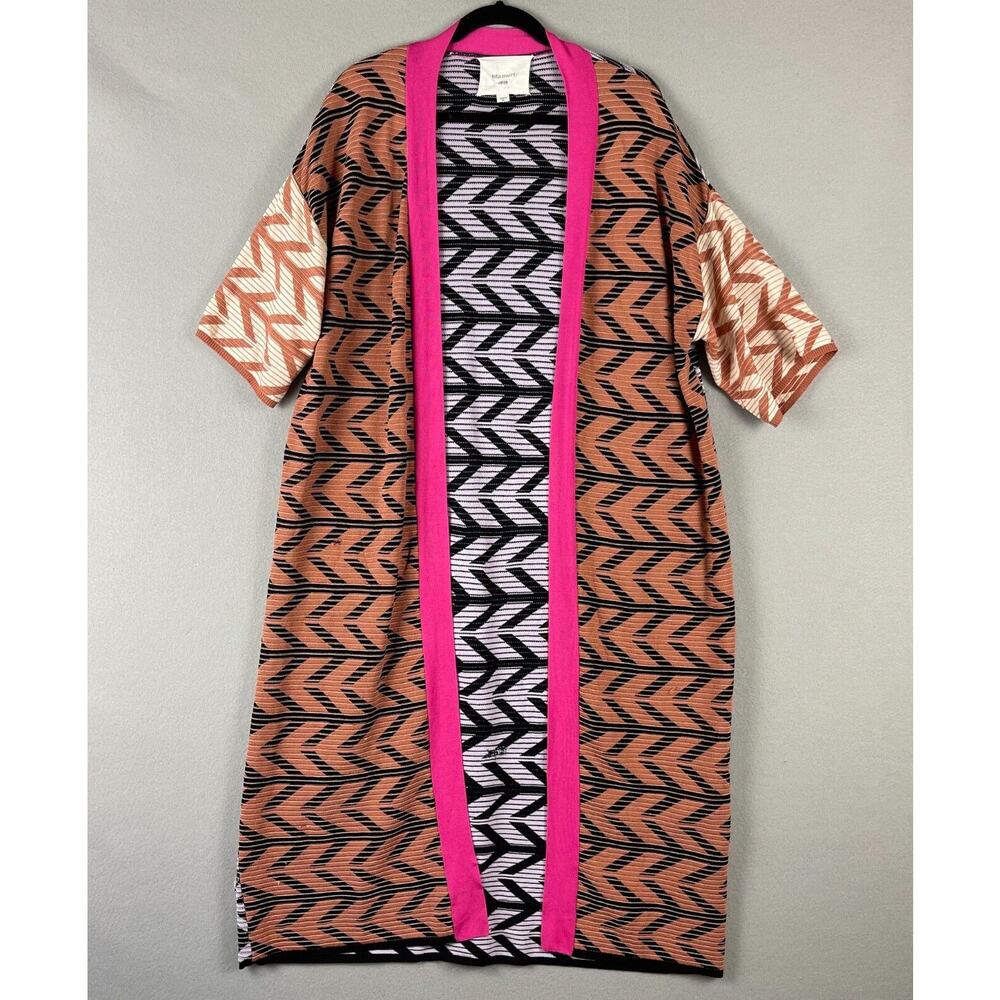 Sita Murt Kimono Duster Cardigan Womens 40‎ Medium Knit Aztec Southwestern FLAWS
